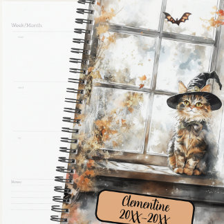 Magical Witch Cat Undated Appointment Book Diary  Planner