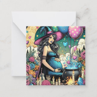 MAGICAL WItchy Baby Brewing | Baby | Zwangerschap  Notitiekaartje