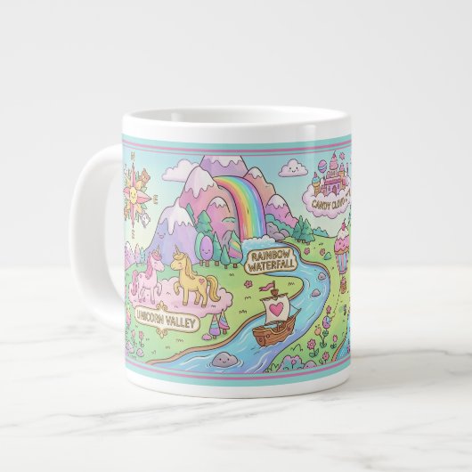 Magical World Map Kids Custom Name Mug (Devant gauche)