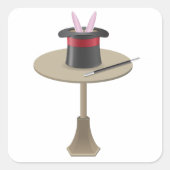 Magicans konijn in een Pet Vierkante Sticker (Voorkant)