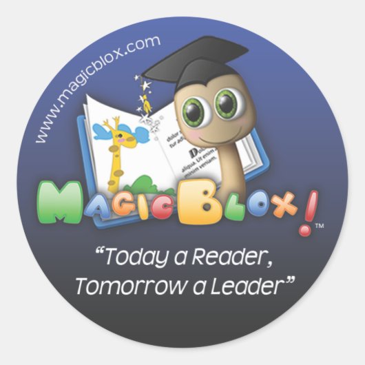 MagicBlox 2" Blauwe Sticker (Voorkant)