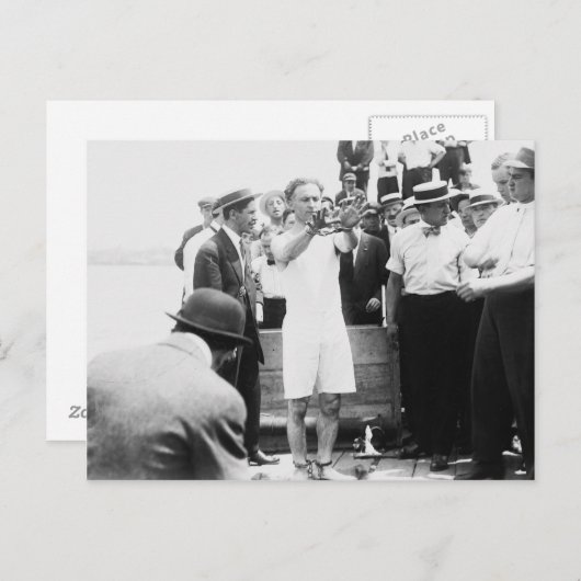 Magicia Harry Houdini Overboard Box Escape 1912 Briefkaart (Voorkant / Achterkant)