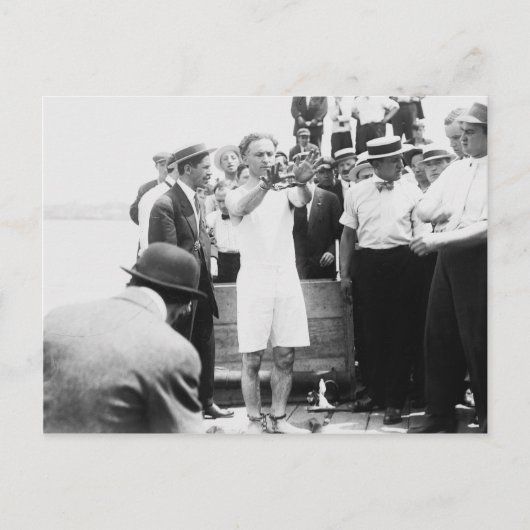 Magicia Harry Houdini Overboard Box Escape 1912 Briefkaart (Voorkant)