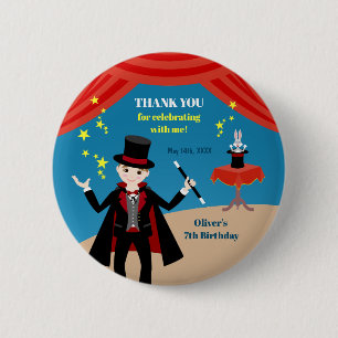 Magician Boy Show Verjaardagsfeestje Ronde Button 5,7 Cm