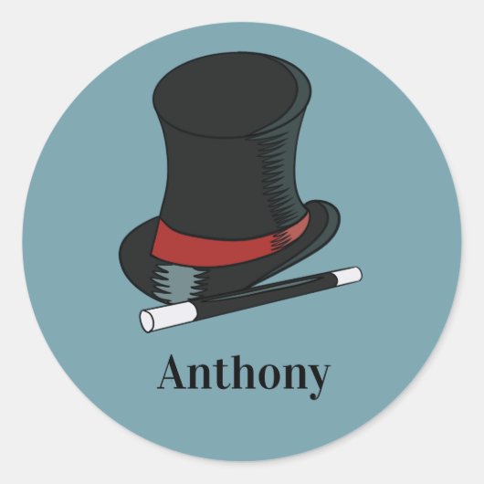 Magicians Pet en Magic Wand Persoonlijk Ronde Sticker (Voorkant)