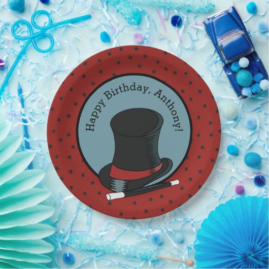 Magicians Pet Magic Show Birthday Party Papieren Bordje (Feest)