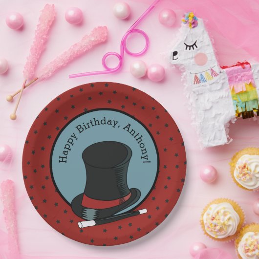 Magicians Pet Magic Show Birthday Party Papieren Bordje (Feest)