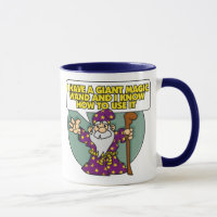 Magicien avec la tasse de baguette magique