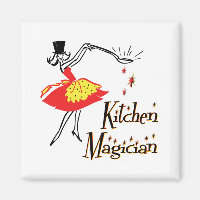 Magicien de cuisine Cuisine rétro Magnet d'art