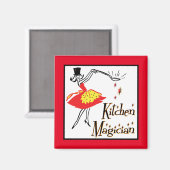 Magicien de cuisine Cuisine rétro Magnet d'art (Recto/Verso)