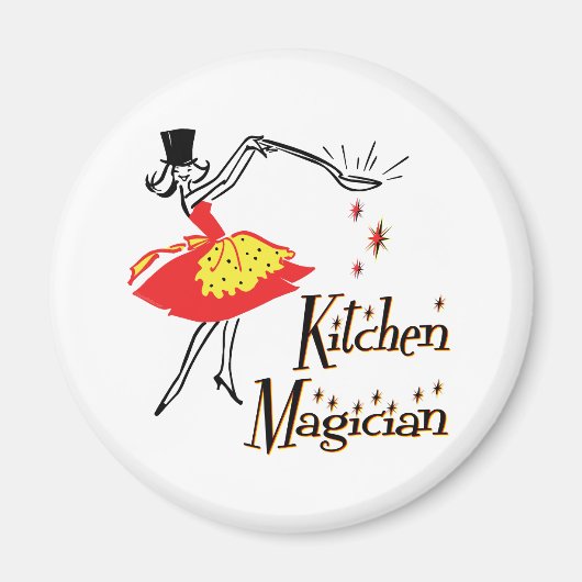 Magicien de cuisine Cuisine rétro Magnet d'art (Devant)