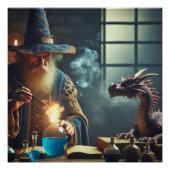 Magicien Dragon Fantasy Art Poster (Devant)