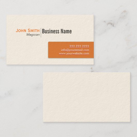 Magicien Étiquette orange moderne (Devant / Derrière)