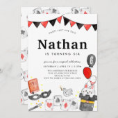 Magicien Rabbit Carte Bande Magique Spectacle Anni (Devant / Derrière)