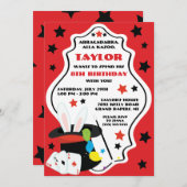 Magicien, Spectacle magique Invitation de fête d'a (Devant / Derrière)