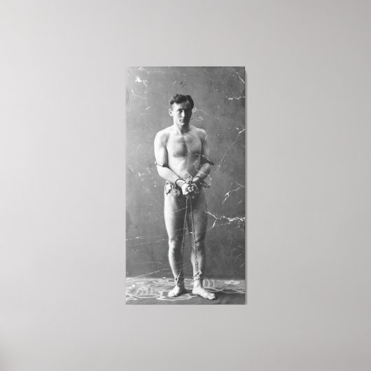 Magiciër Harry Houdini staat in de ketens Canvas Afdruk (Voorkant)
