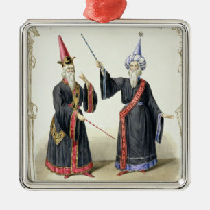 Magiciërs bij het Carnival in Berlijn, 1836 (kleu Metalen Ornament