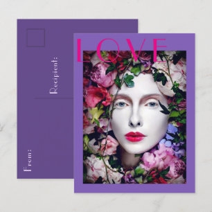 Magickal Flower Maiden Godin Lavendel Paarse Briefkaart