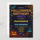 Magie & Assistant Halloween Invitation d'anniversa (Devant / Derrière)