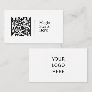 Magie begint hier Aanpasbare QR-code en logo Visitekaartje