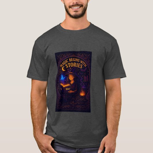 Magie begint met verhalen t-shirt (Voorkant)