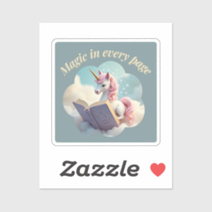 Magie dans chaque page - Sticker Unicorn mignon