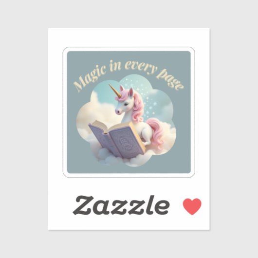 Magie dans chaque page - Sticker Unicorn mignon (Feuille)