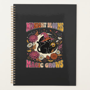 Magie de Chat de Sorcière Florale d'Halloween