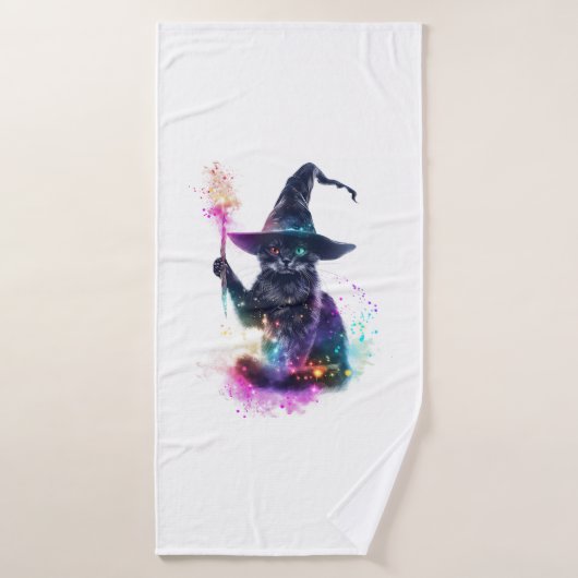 Magie de chat Wizard (Serviette de bain)
