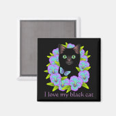 Magie de chatte noire Magic Good Luck Magnet - mig (Recto/Verso)