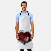 Magie de coeur blanc grand tablier (Porté)