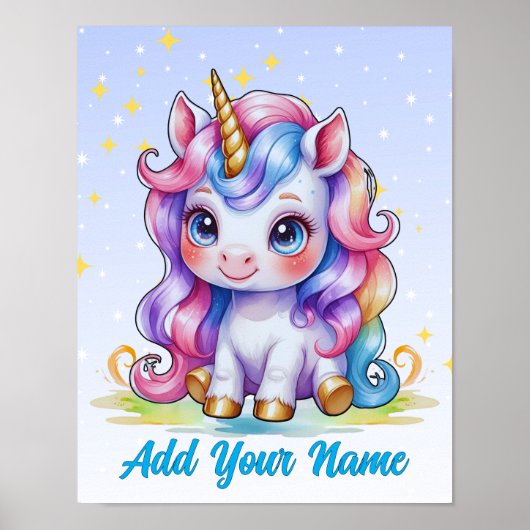 Magie de licorne et étoiles – Art mural personnali (Devant)