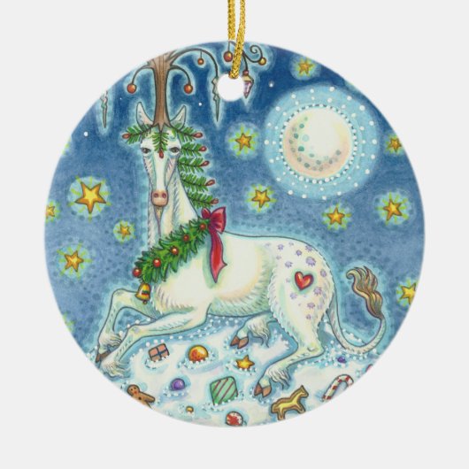 MAGIE D'UN UNICORN DE NOËL, ORNEMENT DE CHEVAL (Devant)