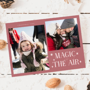 Magie in de lucht Roze Multi Photo Holiday Kaart