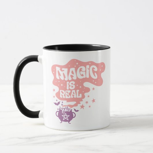Magie is echte heksen ketel vleermuizen halloween mok (Links)