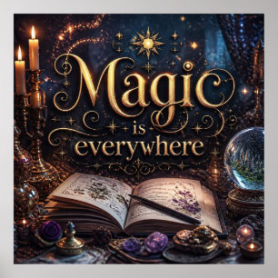 Magie is overal betoverde gloedposter poster
