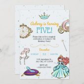 Magie Princesse Fairytale Invitation d'anniversair (Devant / Derrière)