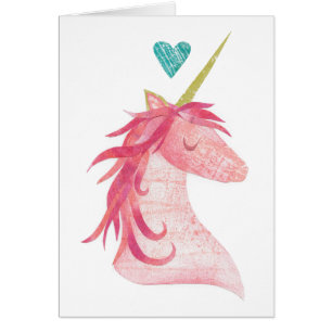 Magie rose de licorne avec le coeur
