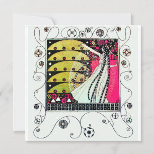 MAGIE VAN DE LENTE, Fuchsia,Groen Geel,Zwart Kaart