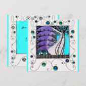 MAGIE VAN DE LENTE,helder paars zwart aqua blauw Kaart (Voorkant / Achterkant)