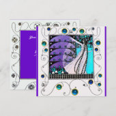 MAGIE VAN DE LENTE, helder paars zwart aqua blauw Kaart (Voorkant / Achterkant)