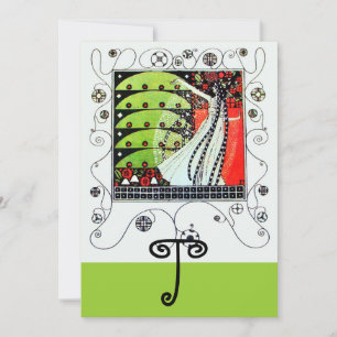 MAGIE VAN DE LENTE ,helder rood zwart wit groen Kaart