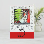 MAGIE VAN DE LENTE, helder rood zwart wit groen Kaart (Staand voorkant)