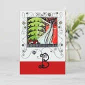 MAGIE VAN DE LENTE ,helder rood zwart wit groen Kaart (Staand voorkant)