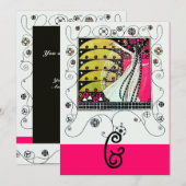 MAGIE VAN DE LENTE,helder roze wit zwart geel Kaart (Voorkant / Achterkant)