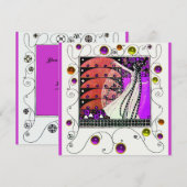 MAGIE VAN DE LENTE helder violet zwart bruin Kaart (Voorkant / Achterkant)