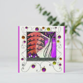 MAGIE VAN DE LENTE helder violet zwart rood bruin Kaart (Staand voorkant)