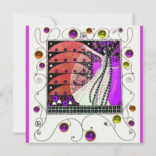 MAGIE VAN DE LENTE helder violet zwart rood bruin Kaart (Voorkant)