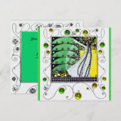 MAGIE VAN DE LENTE heldergroen wit geel Kaart (Voorkant / Achterkant)