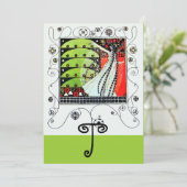 MAGIE VAN DE LENTE ,helderrood zwart wit groen Kaart (Staand voorkant)